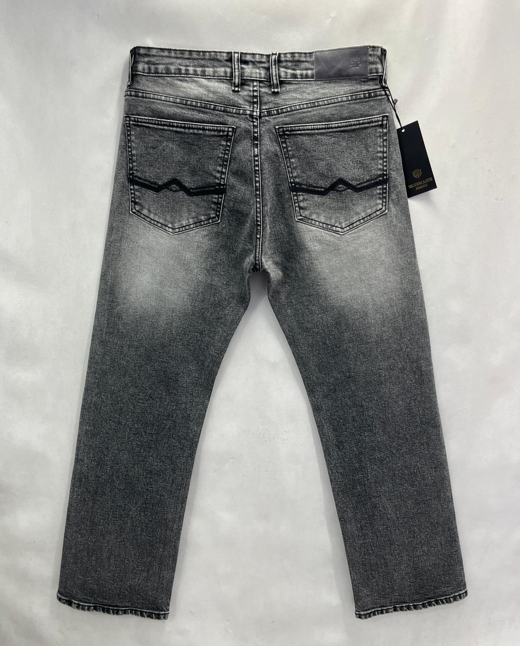 Grey Regular Fit Jeans with Lycra & Light Whisker Effect - Image 3