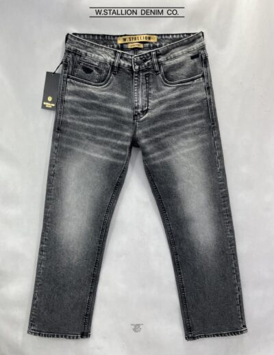 Grey Regular Fit Jeans with Lycra & Light Whisker Effect