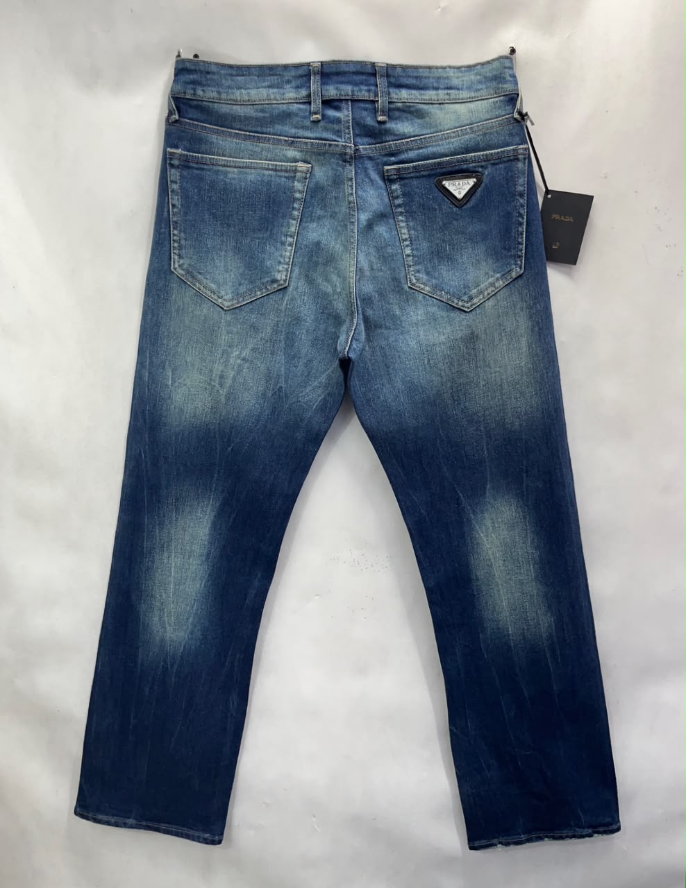 Greenish Blue Relaxed Fit Jeans with Lycra & Whisker Effect - Image 2