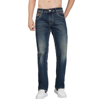 Grey Regular Fit Jeans with Lycra & Light Whisker Effect